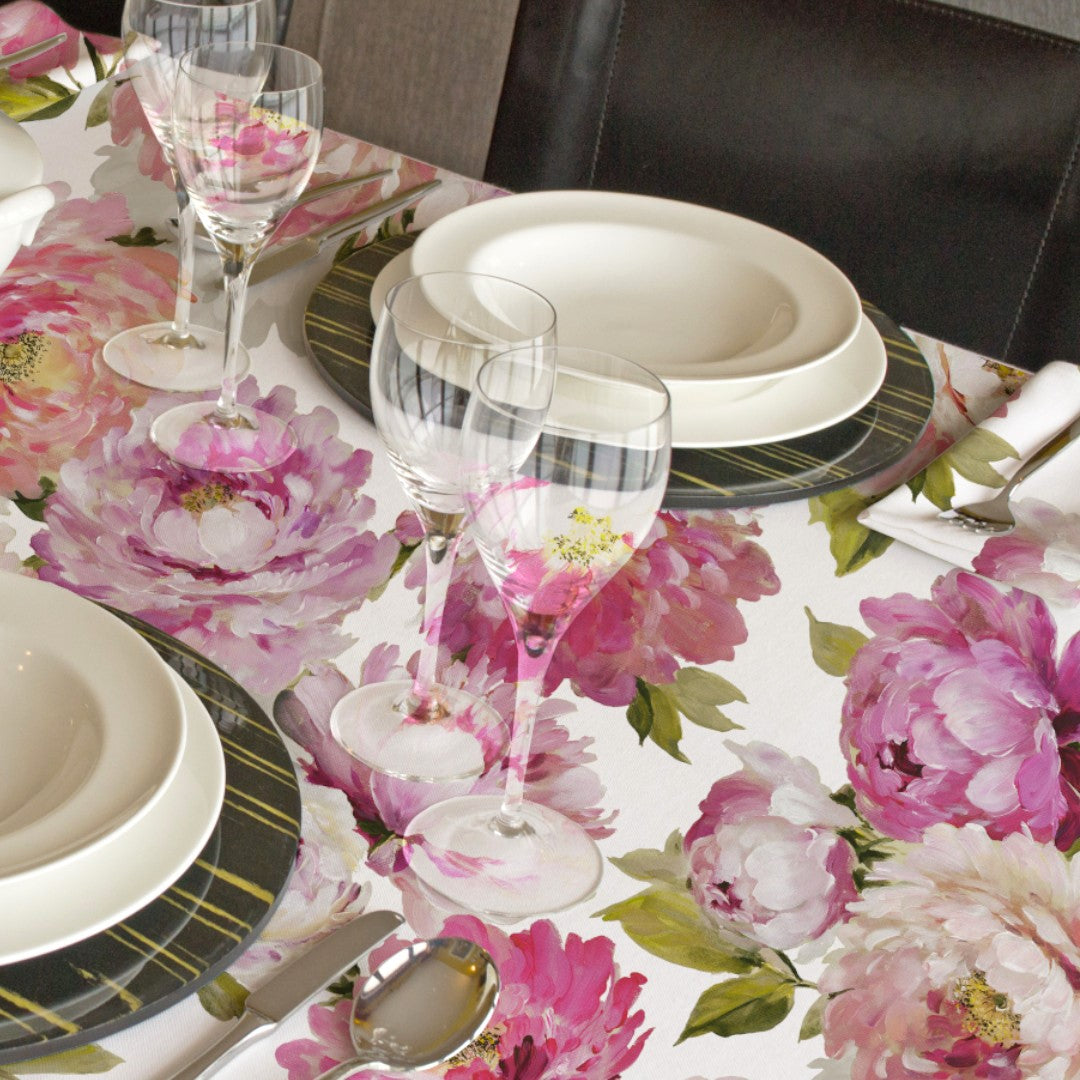 Un Paradiso di Peonie Blanco – Akrylduk med peonblomster