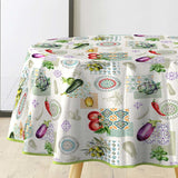 Vegetalia - Rund voksduk, middelhavsstemning og grønnsaker Ø 155 cm