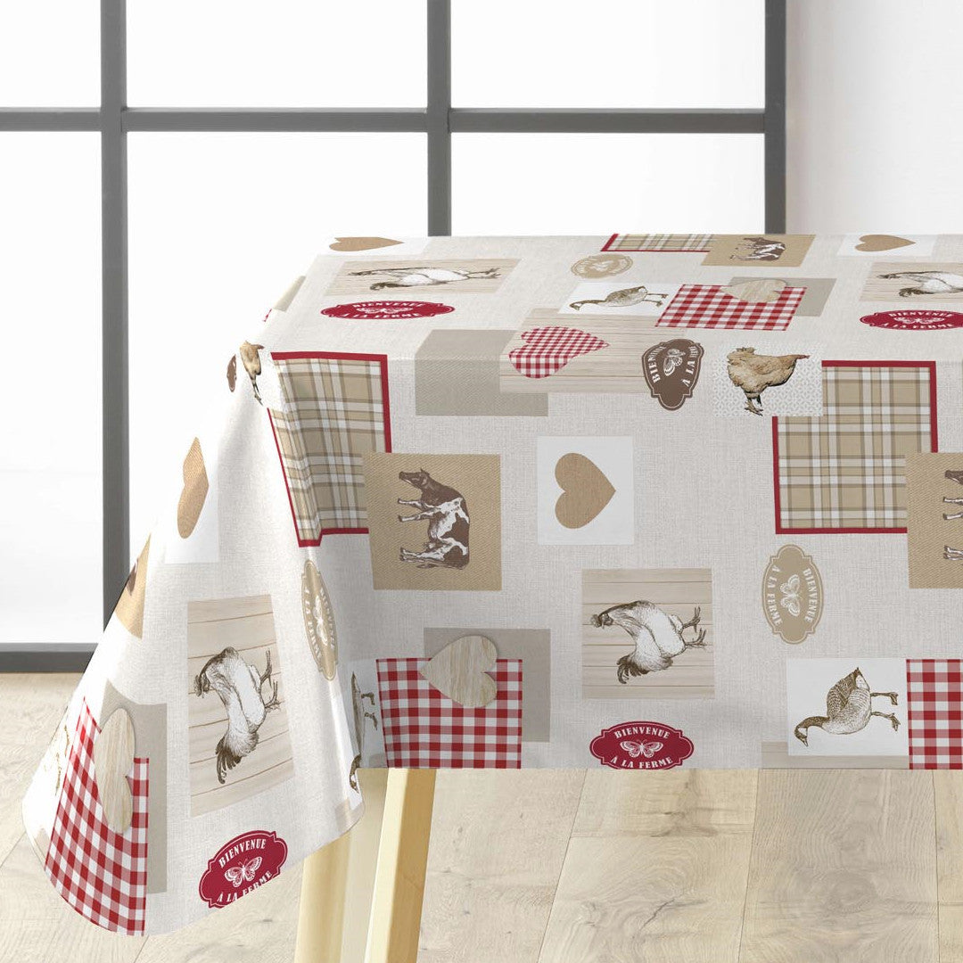 Velkommen til Gården – Voksduk med rustikk og landlig stemning, hjørne