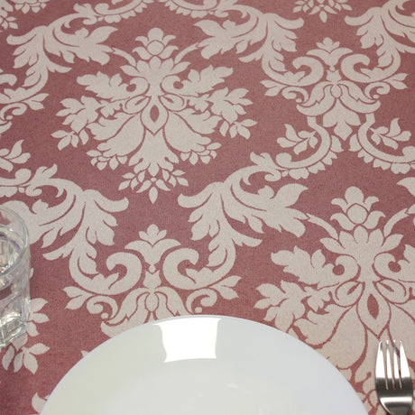 Versailles Bordeaux textilvaxduk med klassiskt mönster av humleornament, 160 cm