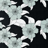 Vibi sort, voksduk med strekblomster