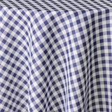 Vichy Blå Ø 180 cm, rund duk med flekkavvisende behandling og ruter, nærbilde