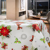 Hjørnebilde: Vinterhvit Jul voksduk med julemotiver