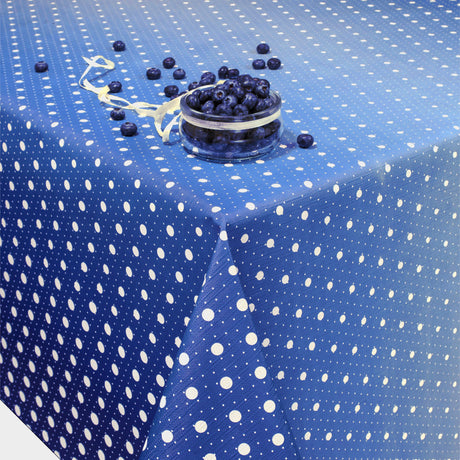 Fade Out Blue – Voksduk med prikker og lett preget overflate