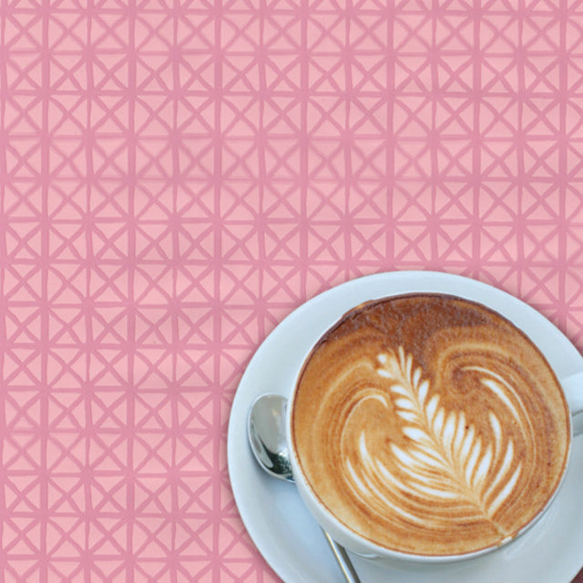 Andy Pink, voksduk med lett preget overflate og vintagemønster