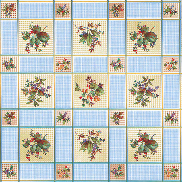 Berries for Birds and Humans – voksduk med ruter og bærbusk