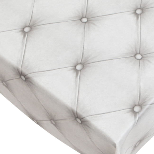 Chesterfield voksduk med Chesterfield-look hvit, 140 cm bred