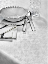 Damask Carre Classic hvit – damaskpreget voksduk