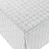 Damask Fliser hvit – voksduk med klassisk preget damask‑mønster