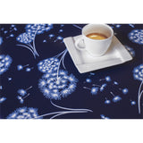 Fnugg Blå – Voksduk med løvetann og tekstillignende overflate