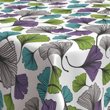 Ginkgo – Voksduk med ginkgo biloba-blader i lilla, grønn, turkis og grå