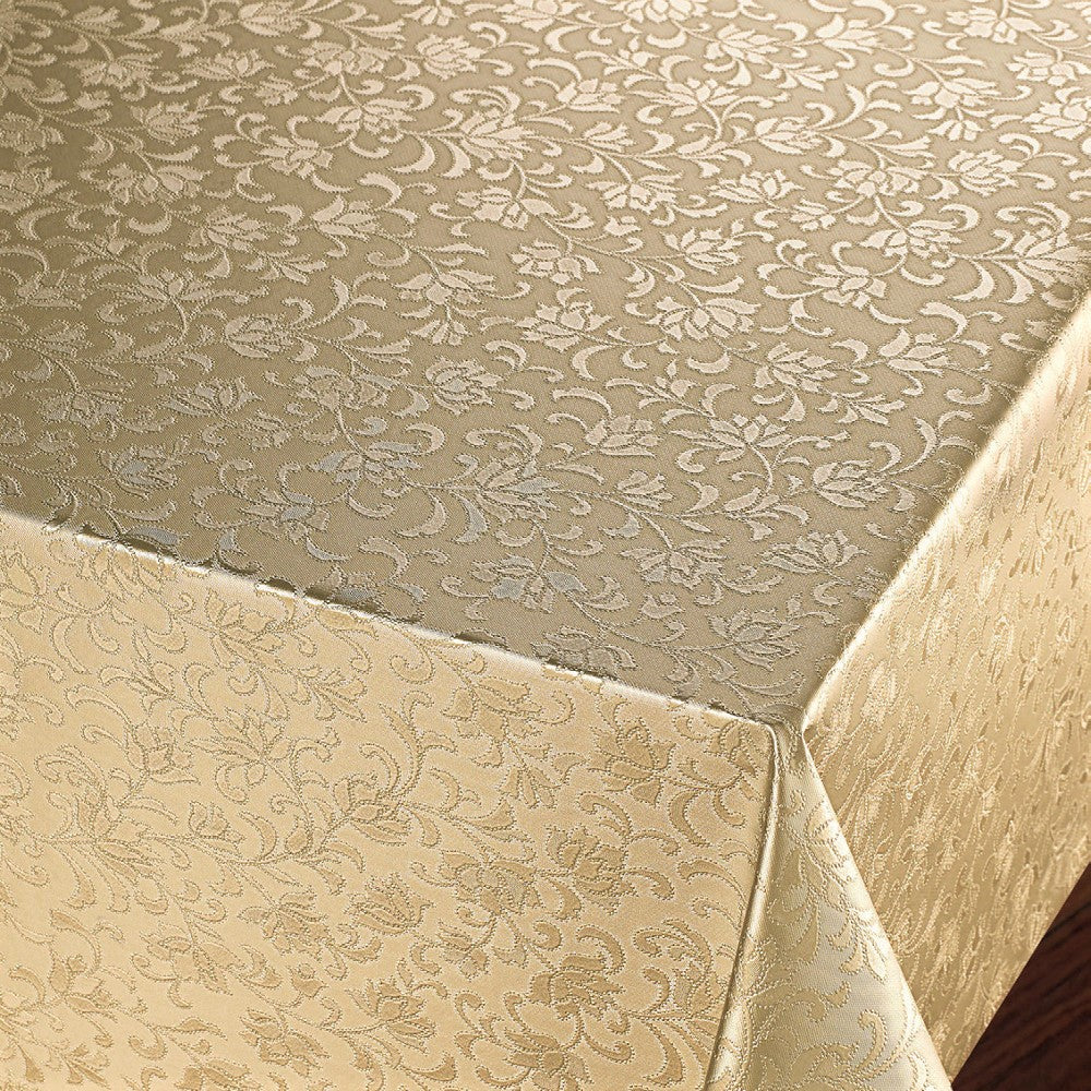 Gyldent Rosenflor – Flott damaskpreget voksduk