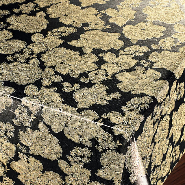 Gyldne Chrysanthemum – Flott damaskpreget voksduk