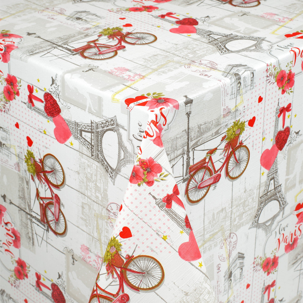 J'aime ma bicyclette – Rund voksduk med strikk