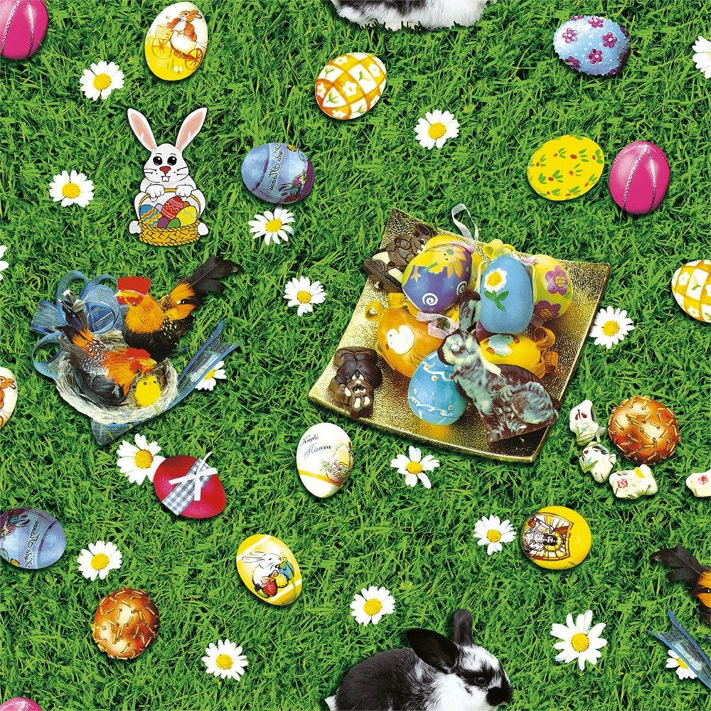 Påskevoksduk – Kaninus på påskengen