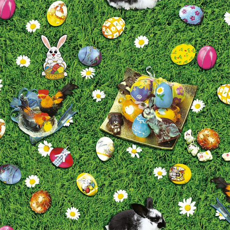 Påskevoksduk – Kaninus på påskengen