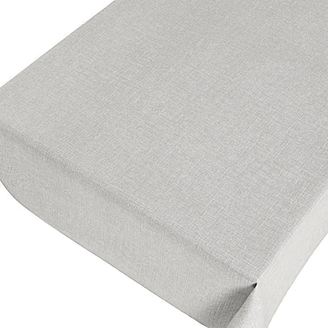 Linen Look Grå - Ensfarget voksduk i linlook, pregede overflate, mønster