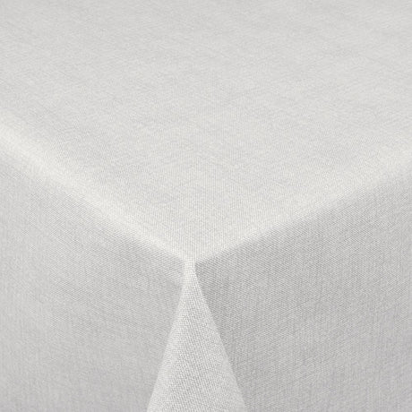 Linen Look Lys grå – ensfarget voksduk i linlook med preget overflate