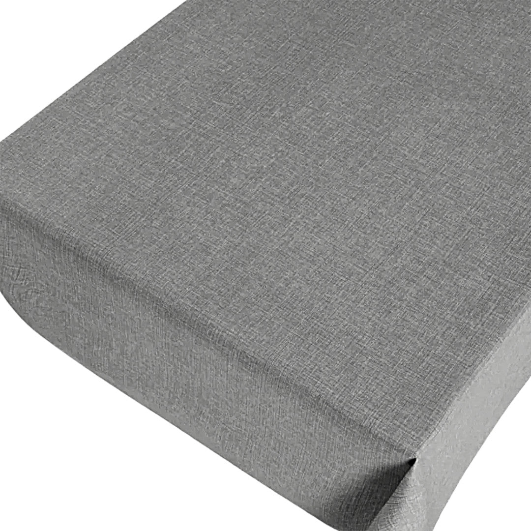 Linen Look Stone - Ensfarget voksduk i linlook, pregede overflate, mønster