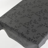 Linette Voksduk Antrasitt, linlook med blader, 140 cm bred