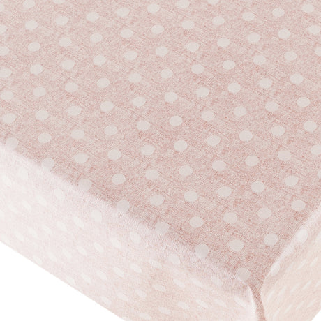 New Dot Pink – voksduk med prikker og vakkert preget linlook