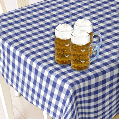 Voksduk til Oktoberfest, voksduk med blå og hvit ruter, 140 cm bred