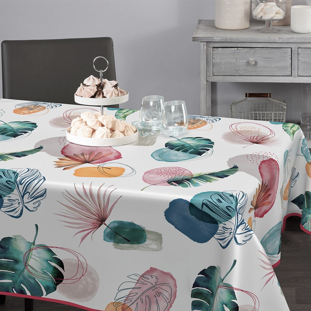 Playfull Leaves – Festlig voksduk i hessianlook med vakre blader