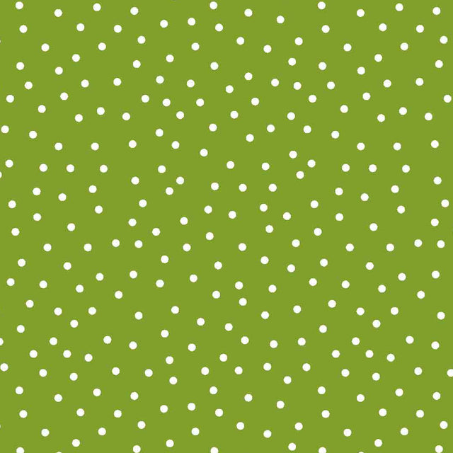 Prikk Grønn - Voksduk med hvite prikker