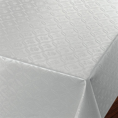 Rose Tapestry Hvit – Voksduk med damaskpreget mønster