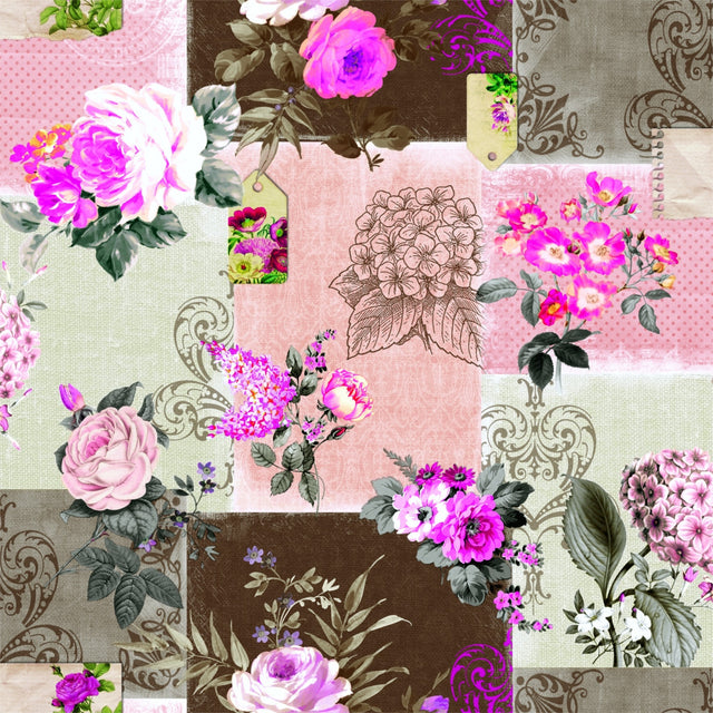 Roselyn Rosa, voksduk med flotte roser