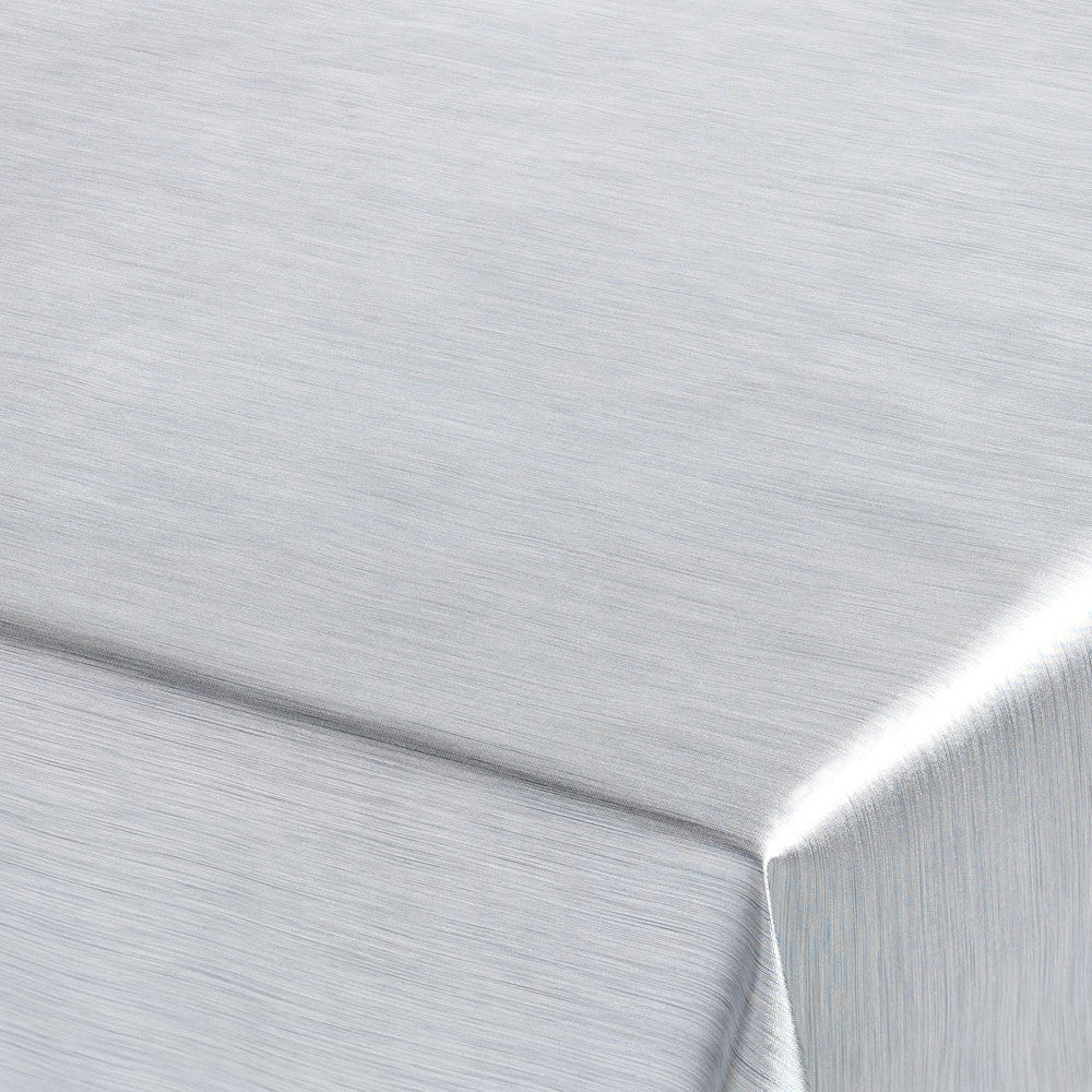 Metallic Sølv - Ensfarget voksduk i metallook