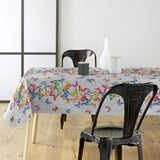 Voksduk med sommerfugler på rad og i mange farger