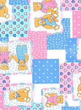 Teddy Lyserosa – Voksduk med søte bamser