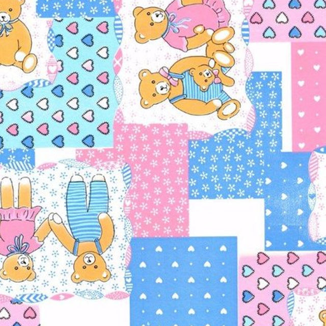 Teddy Lyserosa – Voksduk med søte bamser