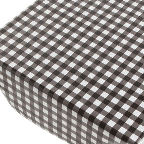 Vito Block, voksduk med ruter svart hvit, 140 cm bred