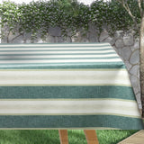 Volmer Striber sjøgrønn – glatt voksduk med hørlook til hagebord