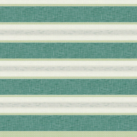 Volmer Striber sjøgrønn – glatt voksduk med hørlook