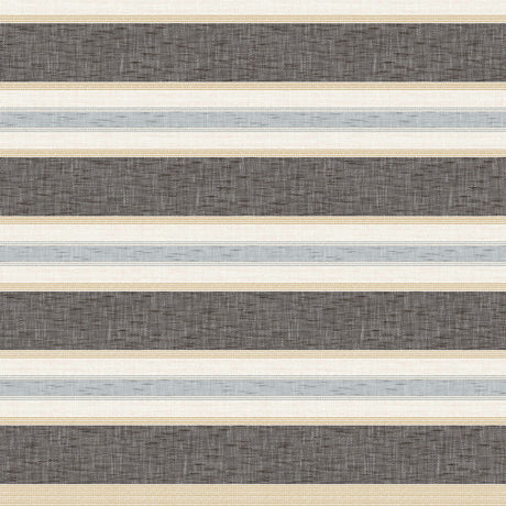 Volmer Striber Sort – voksduk med hørlook