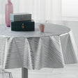 Metallise Wavy grå - Rund voksduk, Ø 155 cm