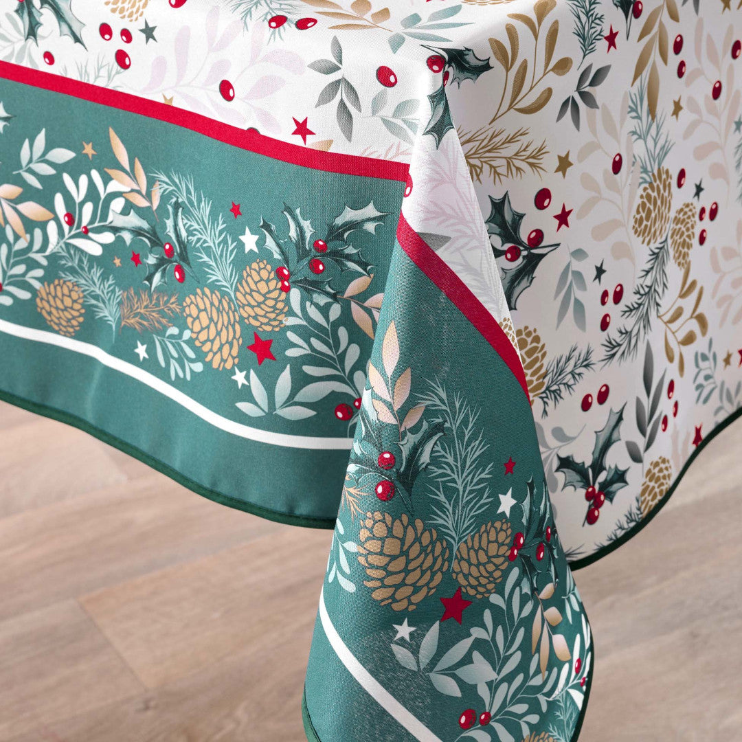Westy Grønn – Juleduk med flekkavvisende behandling 150 x 300 cm, hjørne