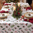 Winter Botanicals Hvit – Juleduk med flekkavvisende behandling 150 x 300 cm