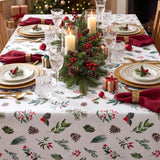Winter Botanicals Hvit – Juleduk med flekkavvisende behandling 150 x 300 cm
