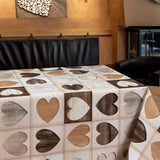 Wooden Hearts – voksduk med hjerter i trelook