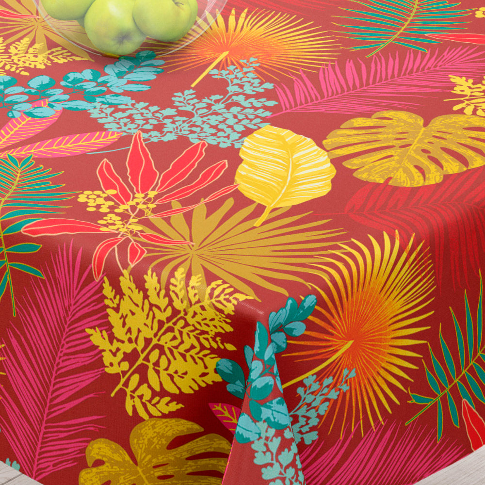 Zapara Rød - Akrylduk med prangende blomster - 155 cm bred