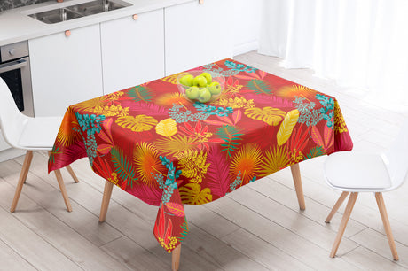 Zapara Rød - Akrylduk med prangende blomster - 155 cm bred