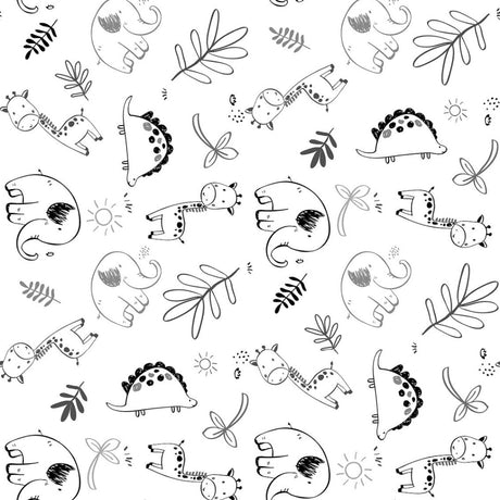 Zoo Hvit – Mal selv voksduk med dyr